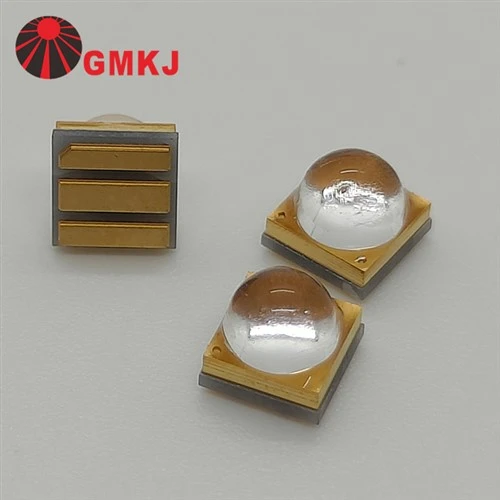 UV Kürleme ve Baskı için 60 derece Kuvars Cam Lensli UV LED 3535 SMD 385nm 3W